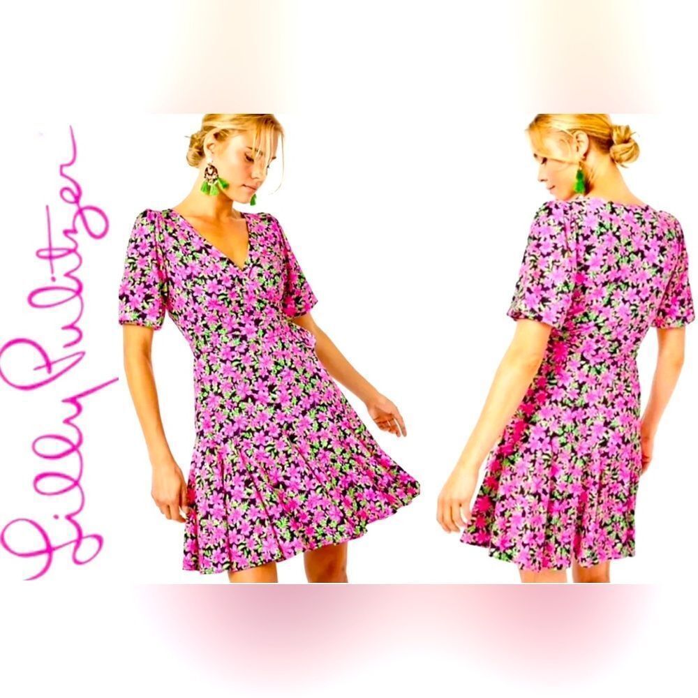 Lilly Pulitzer Pink and Green Floral Mini Dress